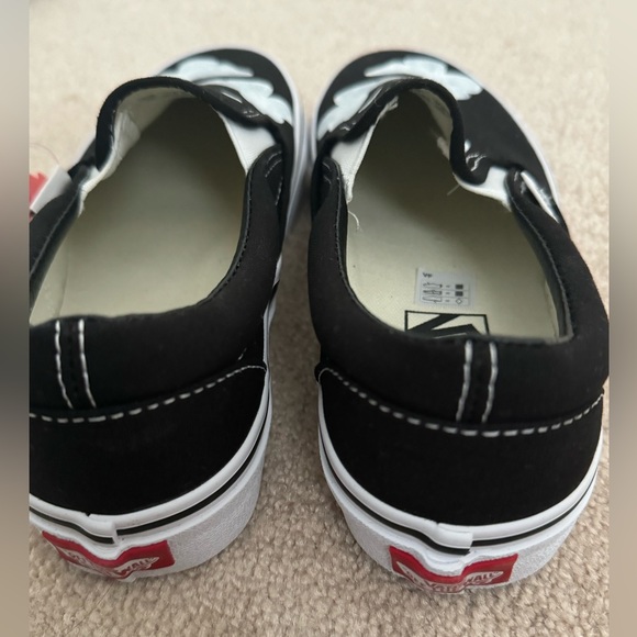 Black slip on vans with white butterflies - Picture 2 of 3